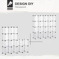 HOMCOM DIY system regałów sześcianu z drzwiami 16 kostek stojak stojący 125 x 32 x 125 cm(m-5)