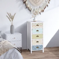 HOMCOM Chest of 5 Drawers Bedside Cabinet Side Storage Chest Entryway Living Room Bedroom Furniture Organizer Unit(m-13)