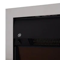 HOMCOM LED Flame Electric Fire Place-Silver(m-7)