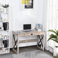 HOMCOM Particle Board Steel Enforced Home Office Desk(m-10)