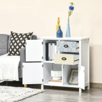 HOMCOM Drawer Table Sideboard Multi-purpose Storage Chest Shabby Chic Entryway Living Room Bedroom Furniture Organizer Unit(m-7)