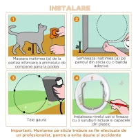 PawHut usa batanta pentru pisici, 4 moduri de acces, Φ44x4cm(m-7)