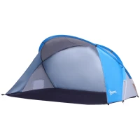 Outsunny Tienda de Playa Carpa para Playa Máximo 2 Personas Ligera Plegable y Portátil con Bolsa de Almacenaje 225x145x115cm Azul(m-1)