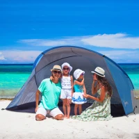 Outsunny Tienda de Playa Carpa para Playa Máximo 2 Personas Ligera Plegable y Portátil con Bolsa de Almacenaje 225x145x115cm Azul(m-10)