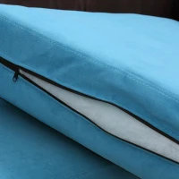 HOMCOM Divano 2 Posti Moderno con Braccioli Imbottiti, in Tessuto Effetto Velluto e Gambe in Legno, 170x90x85 cm, Blu(m-9)