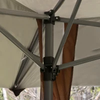 Outsunny Cenador Plegable 4x4 m Carpa de jardín con Doble Techo Altura Ajustable con Bolsa de Transporte de Acero Tela Oxford Protección UV para Fiestas Bodas Caqui y Café(m-9)