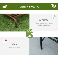 Jardiniera de Exterior Outsunny cu 3 Niveluri pentru Ornamente, Raft pentru Plante de Gradina din Metal, 60,5x59,5x95,5cm, Maro(m-7)