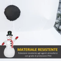 Outsunny Pupazzo di Neve Gonfiabile con Luci LED e Gonfiatore Incluso, 159x95x243cm(m-6)