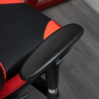 HOMCOM Fotoliu de Birou Gaming Rotativ Reclinabil in Piele Sintetica, Negru-Rosu(m-11)