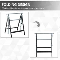 Homcom Set 2 Suporturi de Lucru – Pliabile, Telescopice Reglabile(m-6)