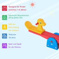 HOMCOM dzieci huśtawka ogrodowa huśtawka z motywem jelenia huśtawka dziecięca karuzela dla dzieci w wieku 1–4 lata tworzywo sztuczne wielokolorowe 150 x 32 x 60 cm(m-5)