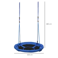 HOMCOM leagan rotund pentru copii, 100x180 cm, albastru(m-3)