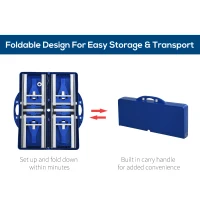 Outsunny Măsuță de picnic pliabilă portabilă din aluminiu și plastic cu 4 scaune, Albastru deschis(m-5)