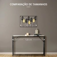 HOMCOM Decoração de Parede de Metal 3D Folhas de Abeto Arte de Parede Suspensa 40x60cm Preto e Amarelo(m-4)