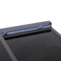 Outsunny Mesa de Jardín Mesa Extendida de Aluminio Mesa de Comedor Rectangular Tabla Vidrio Templado Carga 50kg para Terraza Patio Exterior Ofrecer Espacio Extra(m-6)