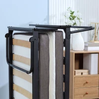 HOMCOM Brandina Pieghevole con Materasso da 10cm, Struttura in Acciaio con Ruote e Doghe, 80x200cm(m-9)