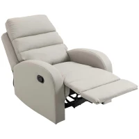HOMCOM Poltrona Relax Reclinabile con Seduta Imbottita e Poggiapiedi per Casa e Ufficio, 80x91x102 cm, Grigio(m-11)