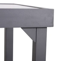 Outsunny Mesa de Jardín Mesa Extendida de Aluminio Mesa de Comedor Rectangular Tabla Vidrio Templado Carga 50kg para Terraza Patio Exterior Ofrecer Espacio Extra(m-7)