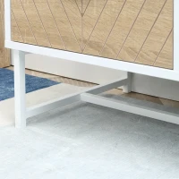 Mobilier Suport TV HOMCOM din lemn pentru Televizoare 34-47", 120x39x48cm - Alb si Stejar(m-11)