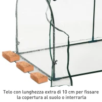 Outsunny Serra da Giardino a Tunnel con 4 Porte Avvolgibili in Acciaio e PVC Trasparente 296x100x80cm(m-5)