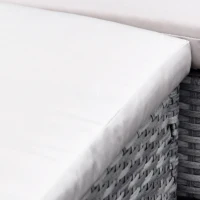 Outsunny Set Masa de Pranz din PE Ratan pentru Exterior cu 2 Canapele 1 Masuta 2 Scaune Gri(m-10)