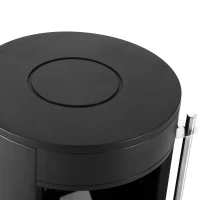 HOMCOM Șemineu Electric de Sol, Șemineu Rotund cu Putere de 900W/2000W și Efect de Flacără, 41x41x64,5 cm, Negru(m-10)