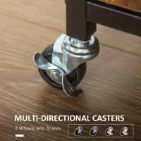 HOMCOM Carucior de bucatarie cu dulap cu usa, maro rustic(m-5)