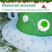 HOMCOM Babbo Natale Gonfiabile Gigante 210cm da Interno e da Esterno, Impermeabile con Albero di Natale e 13 Luci a LED(m-5)
