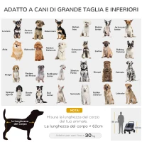 PawHut Passeggino per Cani fino a 30kg Pieghevole con Manubrio Regolabile, Grigio e Blu(m-8)