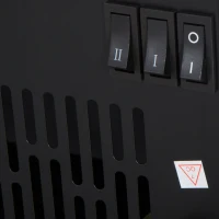 HOMCOM Șemineu Electric de PodeaPutere 600W/1200W din Plastic și Sticlă Temperată Negru, 34x17x25cm(m-9)