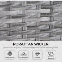 Outsunny Set Masa de Pranz din PE Ratan pentru Exterior cu 2 Canapele 1 Masuta 2 Scaune Gri(m-5)
