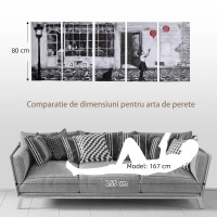 HOMCOM 5 Buc Arta de Perete PE Panza, Poze de perete pentru decor dormitor sufragerie, 80 x 40 cm x 4(m-6)