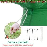 HOMCOM Babbo Natale Gonfiabile Gigante 210cm da Interno e da Esterno, Impermeabile con Albero di Natale e 13 Luci a LED(m-7)