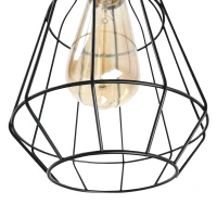HOMCOM lampa stil industrial cu abajururi, 136x165cm, neagra(m-9)