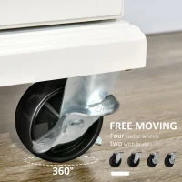 HOMCOM Carucior de bucatarie dulap 4 roti 360° sertar din lemn alb(m-6)