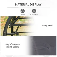 Outsunny Balansoar de Gradina 3 Locuri, Balansoar Pat pentru Exterior cu Baldachin Reglabil, din Otel si Poliester 200x125x170cm Gri(m-7)