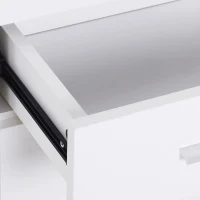 HOMCOM Dulapior cu 3 Usi si 2 Sertare in Lemn Granulat, Alb, 106x35x76cm(m-7)