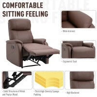 HOMCOM Fotoliu Relax Manual cu Spătar Reclinabil – Piele Sintetică Maro(m-5)