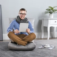 HOMCOM Adjustable Lazy Floor Sofa Chair Lounge Seat Gaming Couch Bed for Living Room, Home Office, Balcony, Grey(m-2)