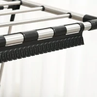 HOMCOM Clothes Rail Drying Rack Stainless Steel 138.5 W x 63 D x 208H Silve Black(m-8)