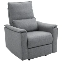 HOMCOM Manual Recliner Armchair, Polyester Upholstered Rocking Chair Sofa Fabric Armchair with Footrest for Living Room(m-1)