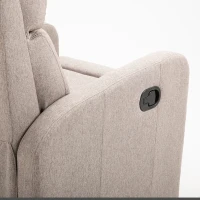 HOMCOM Fotoliu Relax Rabatabil Manual cu Taburet Capacitate maxima 125kg Tesatura de Lin 66 × 95 × 99cm(m-10)