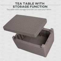 Outsunny Lounge Modular pentru Exterior din PP - Set din 4 Piese Gri(m-7)