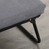 HOMCOM 2 In 1 Folding Sofa Bed Home Lounge Cot Guest Stool w/ Thick Padded Sponge Grey Removable and washable(m-12)