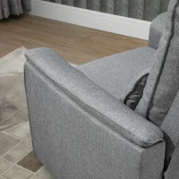 HOMCOM Manual Recliner Armchair, Polyester Upholstered Rocking Chair Sofa Fabric Armchair with Footrest for Living Room(m-10)