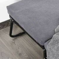 HOMCOM 2 In 1 Folding Sofa Bed Home Lounge Cot Guest Stool w/ Thick Padded Sponge Grey Removable and washable(m-13)