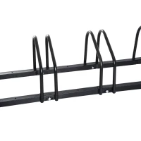 HomCom Rastrelliera Portabici  Parcheggio per 5 Biciclette 130 × 33 × 27cm Nero(m-8)