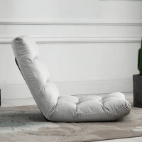 HOMCOM Adjustable Lazy Floor Sofa Chair Lounge Seat Gaming Couch Bed for Living Room, Home Office, Balcony, Grey(m-10)