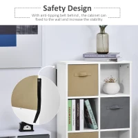 HOMCOM Freestanding 8 Cube Storage Cabinet Unit w/ 4 Fabric Drawers Handles Home Office Organisation Shelves Furniture 54.5L x 24W x 122.5H cm(m-5)