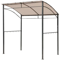 Outsunny Gazebo Riparo per Barbecue BBQ Tendone da Giardino in Poliestere 215 x 150 x 172/220 cm(m-11)